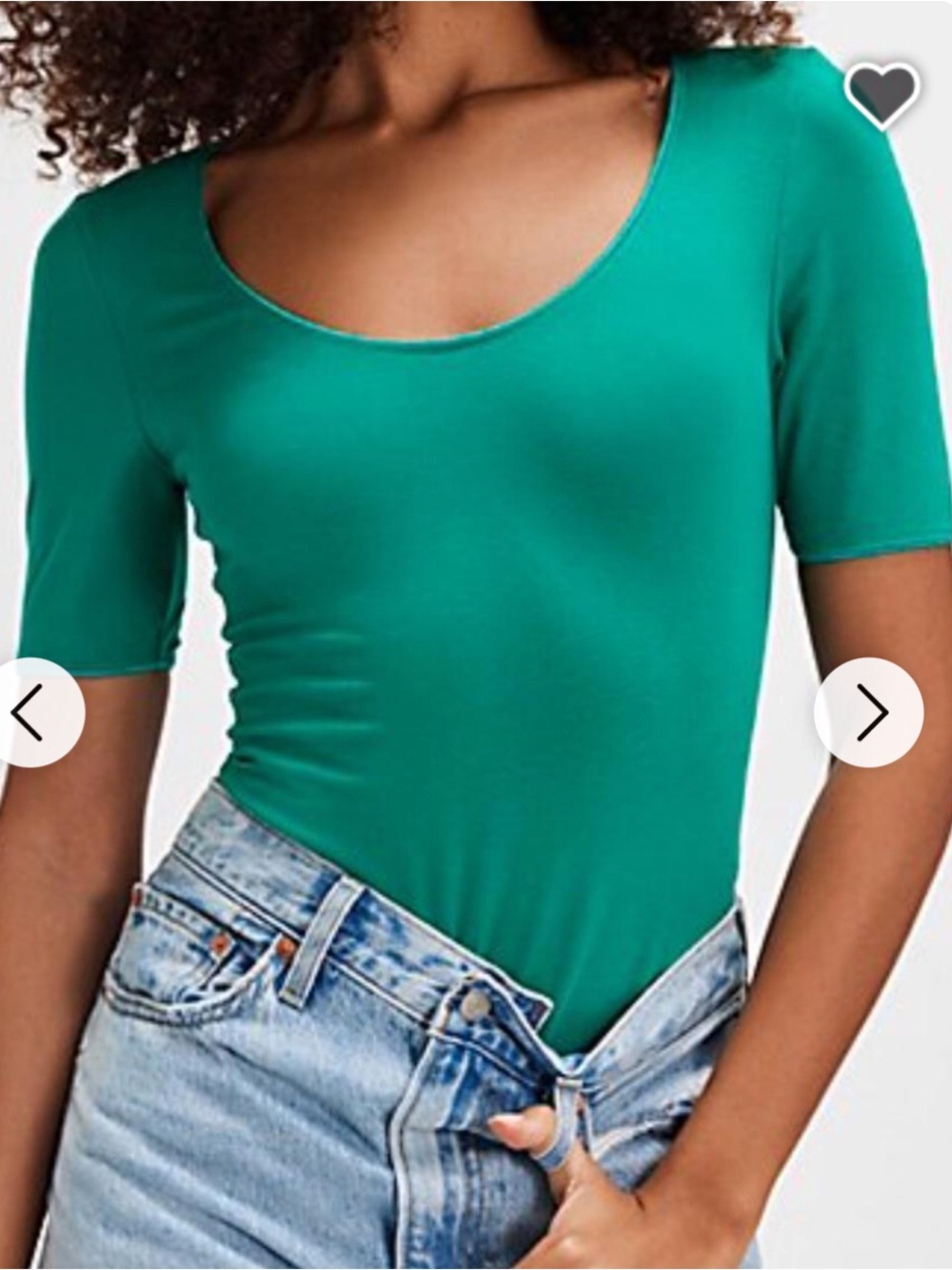EUC.....FREE PEOPLE Green body suit with snap closure. SZ LARGE